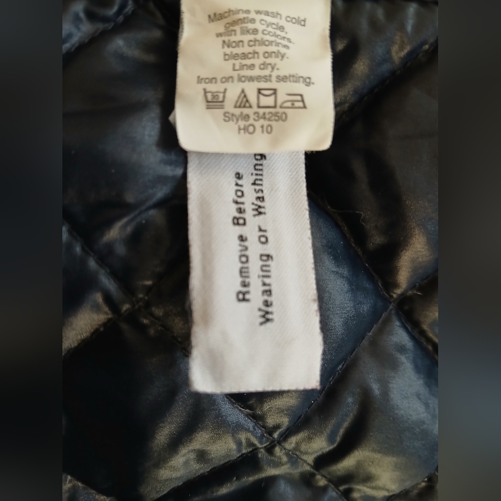 🪻J. Crew Quilted Navy Hooded Double-breasted Quilt Jacket - l - Picture 4 of 5